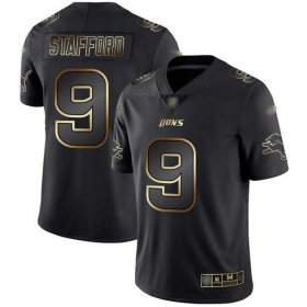 Wholesale Cheap Nike Lions #9 Matthew Stafford Black/Gold Men\'s Stitched NFL Vapor Untouchable Limited Jersey