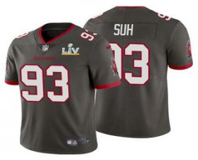 Wholesale Cheap Men\'s Tampa Bay Buccaneers #93 Ndamukong Suh Grey 2021 Super Bowl LV Limited Stitched NFL Jersey