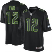 Wholesale Cheap Nike Seahawks #12 Fan Black Men's Stitched NFL Impact Limited Jersey