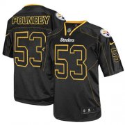 Wholesale Cheap Nike Steelers #53 Maurkice Pouncey Lights Out Black Men's Stitched NFL Elite Jersey