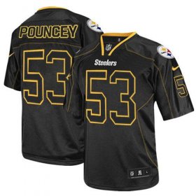 Wholesale Cheap Nike Steelers #53 Maurkice Pouncey Lights Out Black Men\'s Stitched NFL Elite Jersey