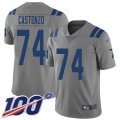 Wholesale Cheap Nike Colts #74 Anthony Castonzo Gray Men's Stitched NFL Limited Inverted Legend 100th Season Jersey