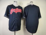 Wholesale Cheap Indians Blank Navy Blue Cool Base Stitched MLB Jersey