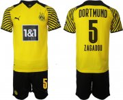 Wholesale Cheap Men 2021-2022 Club Borussia Dortmund home 5 yellow Soccer Jersey