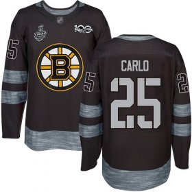 Wholesale Cheap Adidas Bruins #25 Brandon Carlo Black 1917-2017 100th Anniversary Stanley Cup Final Bound Stitched NHL Jersey