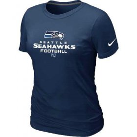 Wholesale Cheap Women\'s Nike Seattle Seahawks Critical Victory NFL T-Shirt Dark Blue