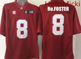 Wholesale Cheap Men\'s Alabama Crimson Tide #8 Robert Foster Red 2016 BCS patch College Football Nike Limited Jersey