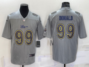 Wholesale Men's Los Angeles Rams #99 Aaron Donald LOGO Grey Atmosphere Fashion Vapor Untouchable Stitched Limited Jersey