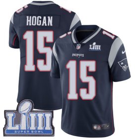 Wholesale Cheap Nike Patriots #15 Chris Hogan Navy Blue Team Color Super Bowl LIII Bound Youth Stitched NFL Vapor Untouchable Limited Jersey