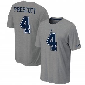 Wholesale Cheap Dallas Cowboys #4 Dak Prescott Nike Player Pride Name & Number T-Shirt Gray