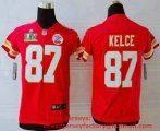 Wholesale Cheap Youth Kansas City Chiefs #87 Travis Kelce Red 2021 Super Bowl LV Vapor Untouchable Stitched Nike Limited NFL Jersey