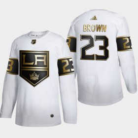 Wholesale Cheap Los Angeles Kings #23 Dustin Brown Men\'s Adidas White Golden Edition Limited Stitched NHL Jersey