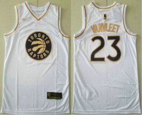 Wholesale Cheap Men\'s Toronto Raptors #23 Fred VanVleet White Golden Nike Swingman Stitched NBA Jersey