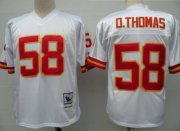Wholesale Cheap Mitchell And Ness Chiefs #58 Derrick Thomas White Throwback Stitched NFL Jersey