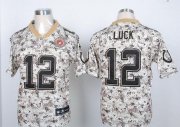 Wholesale Cheap Nike Colts #12 Andrew Luck Camo USMC Men's Stitched NFL Elite Jersey