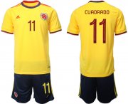 Cheap Men's Colombia #11 Cuadrado Yellow Home Soccer Jersey Suit