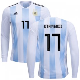 Wholesale Cheap Argentina #17 Otamendi Home Long Sleeves Kid Soccer Country Jersey