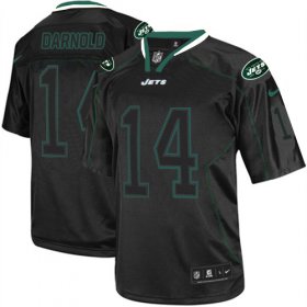 Wholesale Cheap Nike Jets #14 Sam Darnold Lights Out Black Men\'s Stitched NFL Elite Jersey