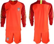 Wholesale Cheap USA Blank Red Goalkeeper Long Sleeves Soccer Country Jersey