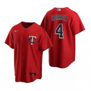 Wholesale Cheap Men's Minnesota Twins #4 Carlos Correa Red Cool Base Stitched Jersey