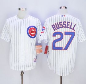 Wholesale Cheap Cubs #27 Addison Russell White Home Cool Base Stitched MLB Jersey