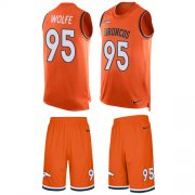 Wholesale Cheap Nike Broncos #95 Derek Wolfe Orange Team Color Men's Stitched NFL Limited Tank Top Suit Jersey
