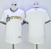 Wholesale Cheap Mariners Blank White Flexbase Authentic Collection Cooperstown Stitched MLB Jersey