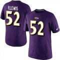 Wholesale Cheap Nike Baltimore Ravens #52 Ray Lewis Pride Name & Number NFL T-Shirt Purple