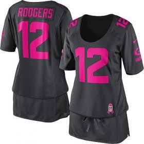 Wholesale Cheap Nike Packers #12 Aaron Rodgers Dark Grey Women\'s Breast Cancer Awareness Stitched NFL Elite Jersey