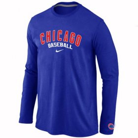 Wholesale Cheap Chicago Cubs Long Sleeve MLB T-Shirt Blue