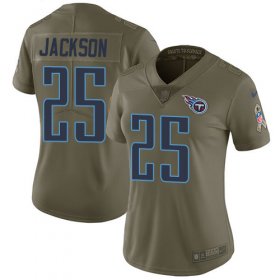Wholesale Cheap Nike Titans #25 Adoree\' Jackson Olive Women\'s Stitched NFL Limited 2017 Salute to Service Jersey