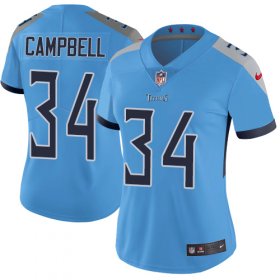 Wholesale Cheap Nike Titans #34 Earl Campbell Light Blue Alternate Women\'s Stitched NFL Vapor Untouchable Limited Jersey