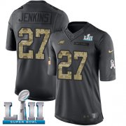 Wholesale Cheap Nike Eagles #27 Malcolm Jenkins Black Super Bowl LII Men's Stitched NFL Limited 2016 Salute To Service Jersey