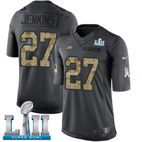 Wholesale Cheap Nike Eagles #27 Malcolm Jenkins Black Super Bowl LII Men\'s Stitched NFL Limited 2016 Salute To Service Jersey