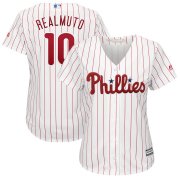 Wholesale Cheap Philadelphia Phillies #10 JT Realmuto Majestic Women's Home Cool Base Player Jersey White