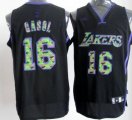 Wholesale Cheap Los Angeles Lakers #16 Paul Gaslo Black Camo Fashion Jersey