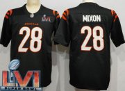 Wholesale Cheap Men's Cincinnati Bengals #28 Joe Mixon Limited Black 2022 Super Bowl LVI Bound Vapor Jersey