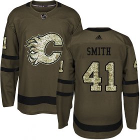 Wholesale Cheap Adidas Flames #41 Mike Smith Green Salute to Service Stitched Youth NHL Jersey