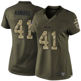 Wholesale Cheap Nike Saints #41 Alvin Kamara Green Women\'s Stitched NFL Limited 2015 Salute to Service Jersey