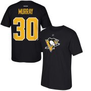 Wholesale Cheap Pittsburgh Penguins #30 Matt Murray Reebok Name & Number T-Shirt Black