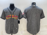 Wholesale Cheap Men's Houston Astros Blank Grey With Patch Cool Base Stitched Baseball Jersey
