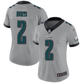 Wholesale Cheap Nike Eagles #2 Jalen Hurts Silver Women\'s Stitched NFL Limited Inverted Legend Jersey