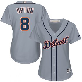 Wholesale Cheap Tigers #8 Justin Upton Grey Road Women\'s Stitched MLB Jersey