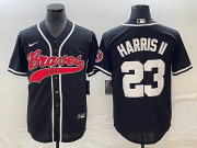 Wholesale Cheap Men's Atlanta Braves #23 Michael Harris II Black Cool Base Stitched Baseball Jersey1