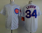 Wholesale Cheap Cubs #34 Jon Lester White(Blue Strip) Cool Base Stitched MLB Jersey