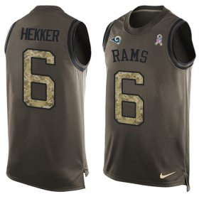 Wholesale Cheap Nike Rams #6 Johnny Hekker Green Men\'s Stitched NFL Limited Salute To Service Tank Top Jersey