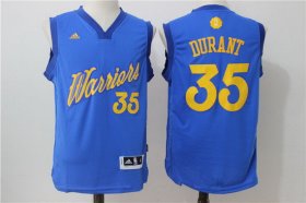 Wholesale Cheap Men\'s Golden State Warriors #35 Kevin Durant adidas Royal Blue 2016 Christmas Day Stitched NBA Swingman Jersey