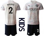 Wholesale Cheap Youth 2020-2021 club Manchester City away white 2 Soccer Jerseys