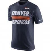 Wholesale Cheap Men's Denver Broncos Nike Navy Team Stripe T-Shirt