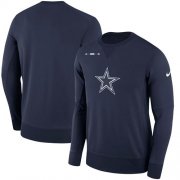 Wholesale Cheap Men's Dallas Cowboys Nike Navy Sideline Team Logo Performance Sweatshirt